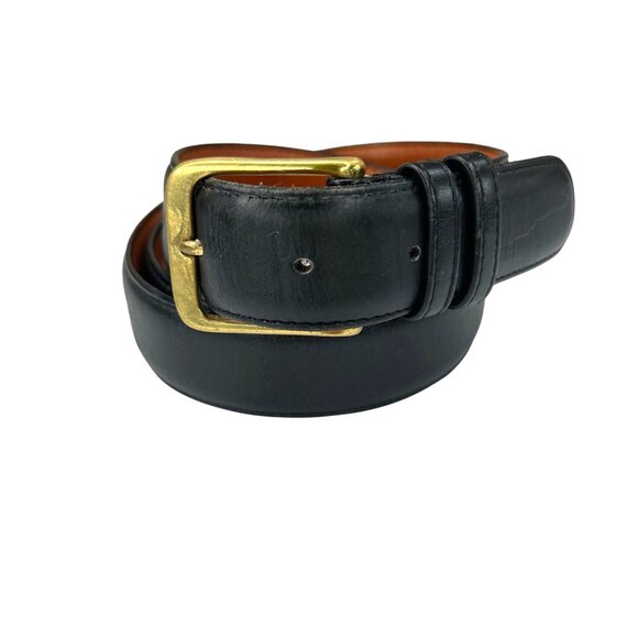 Coach Vintage 5801 Black Leather Belt With Solid Brass Buckle 36